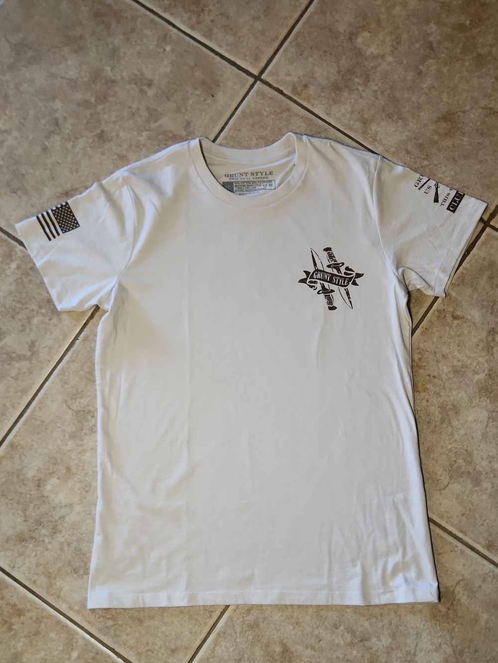 Grunt Style Tan Short Sleeve Tee with Brown Logo
